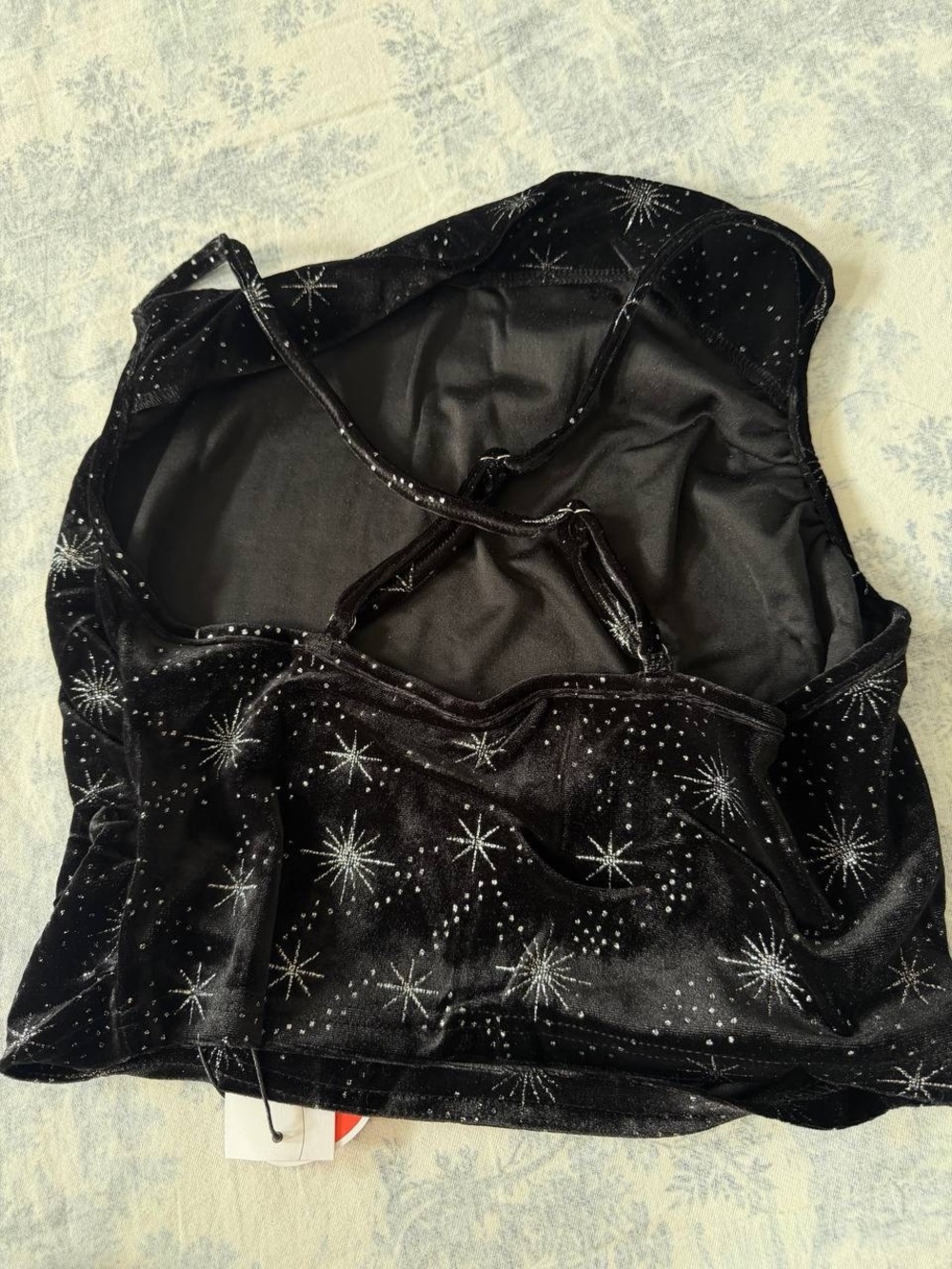 Cider Black Velvet Shimmery Cami Top L - Picture 2 of 4